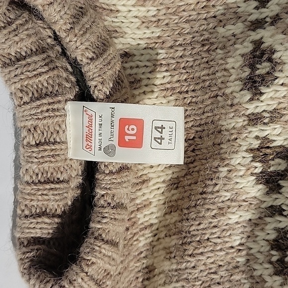 Vtg Women's St Michael's Pure New Wool Crewneck Sweater, Made in the UK, Size L - Picture 4 of 6